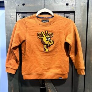 Bonobos Kids Brown Sweatshirt Giraffe Motif size 8 Toys R Us collab Geoffrey